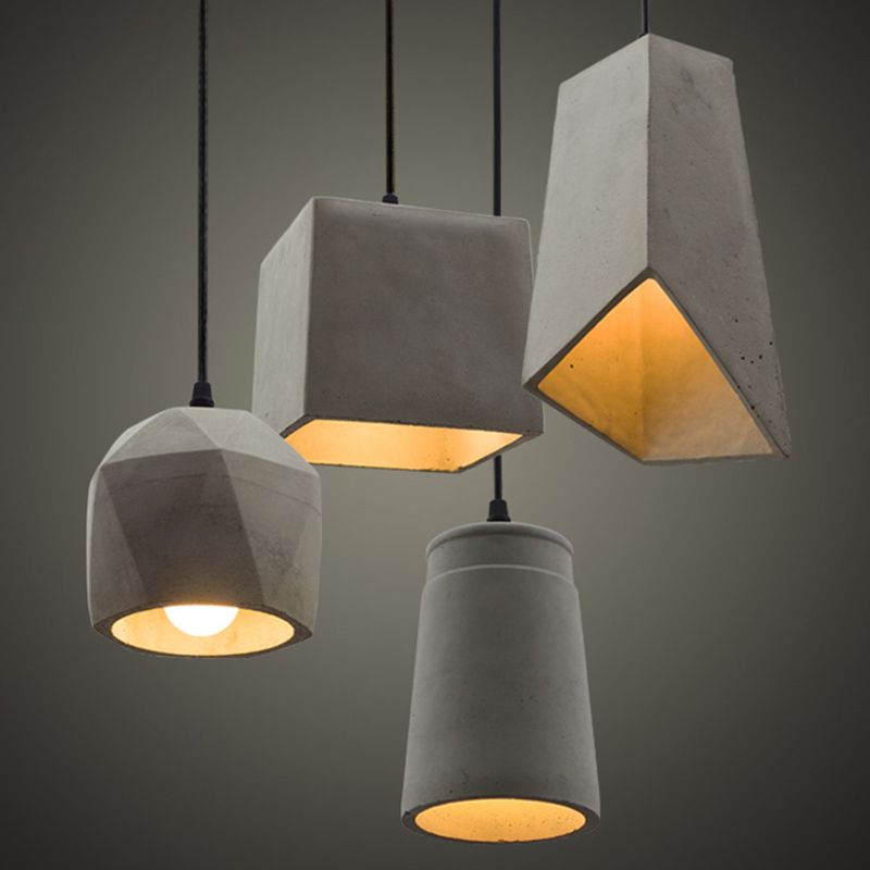 Pendentif de plafond géométrique Simplicité Ciment Dinning Room Pendant Light Kit en gris