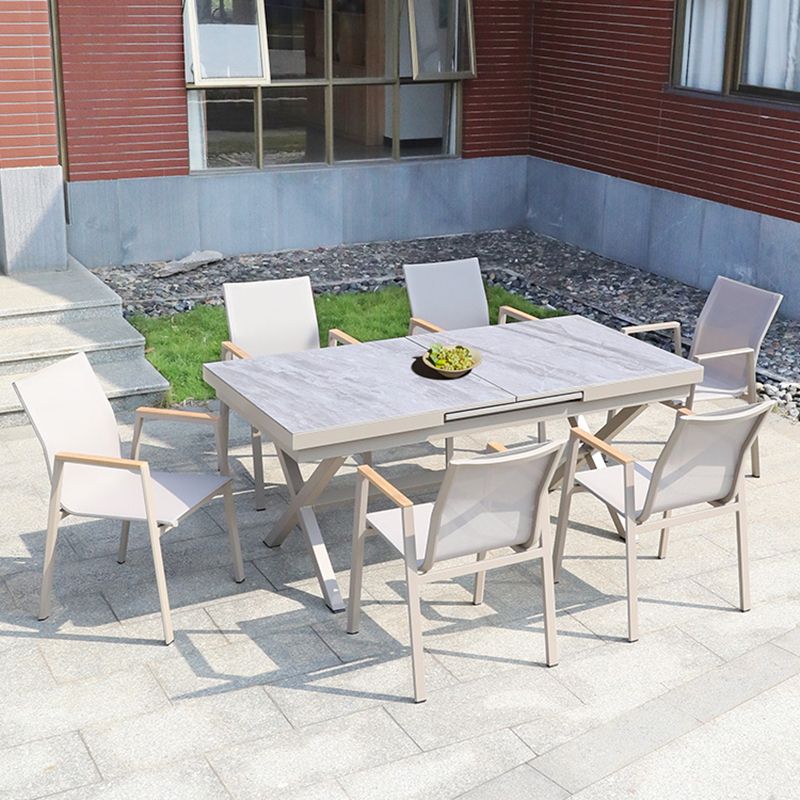 Modern Dining Side Chair Stacking Outdoor Bistro Chairs with Arm