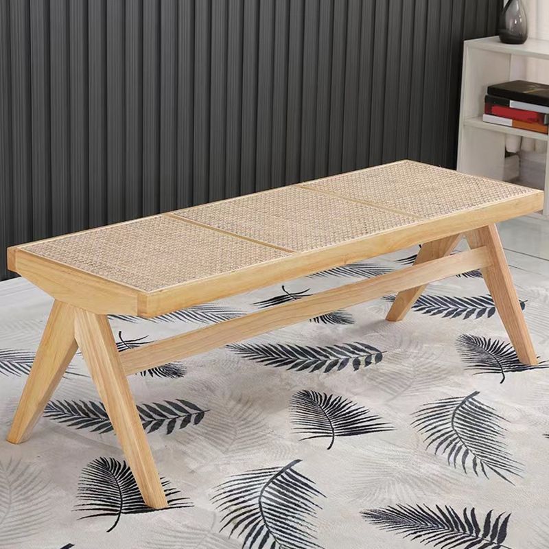 17.7"H Modern Bench Entryway and Bedroom Solid Wood Seating Bench with X-Legs