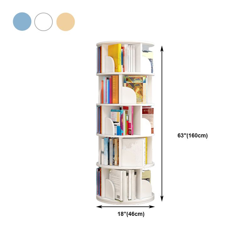 Modern Artificial Wood Bookcase Cylinder Bookshelf for Home Office