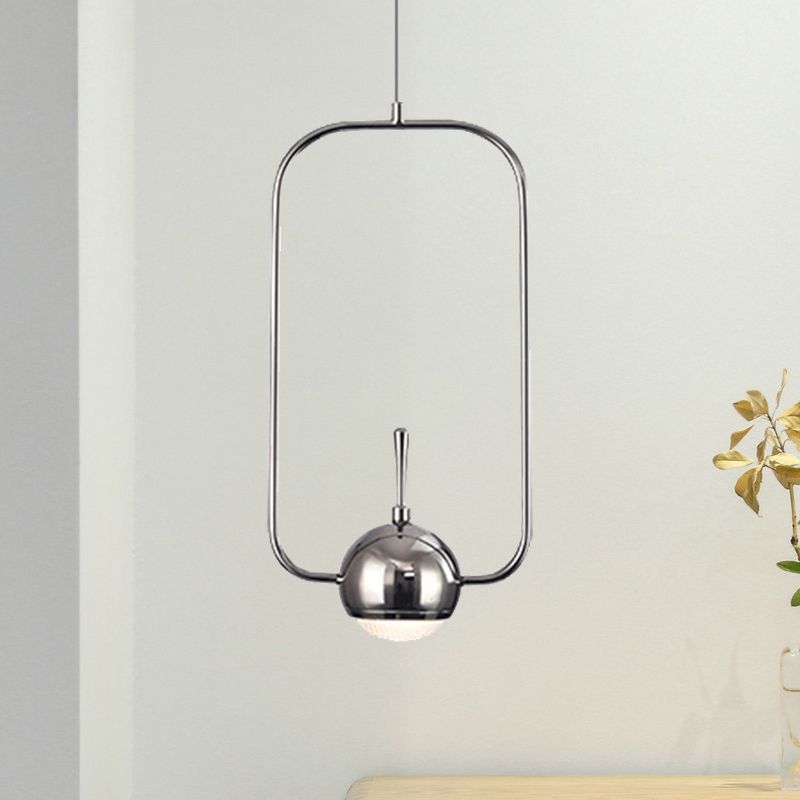 Rectangular/Triangular/Circular Wire Frame Ceiling Pendant Contemporary Metal 1 Light Chrome/Gold Pendant Light Fixture for Bedroom