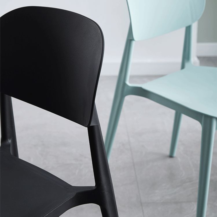 Contemporary Plastic Kitchen Dining Room Chair Open Back Side Chair