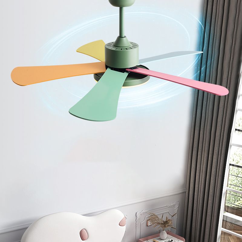 Modern Colorful Ceiling Fan Light Metal 1 Light LED Ceiling Fan for Kid's Room