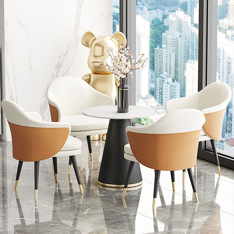 Glam Style Dining Chair Upholstered Dining Armchair for Indoor