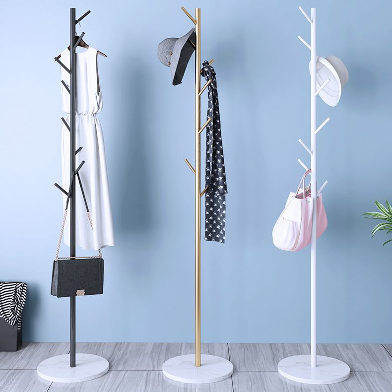 Metal Hall Tree Free Standing Entryway Kit Coat Hanger with Hooks