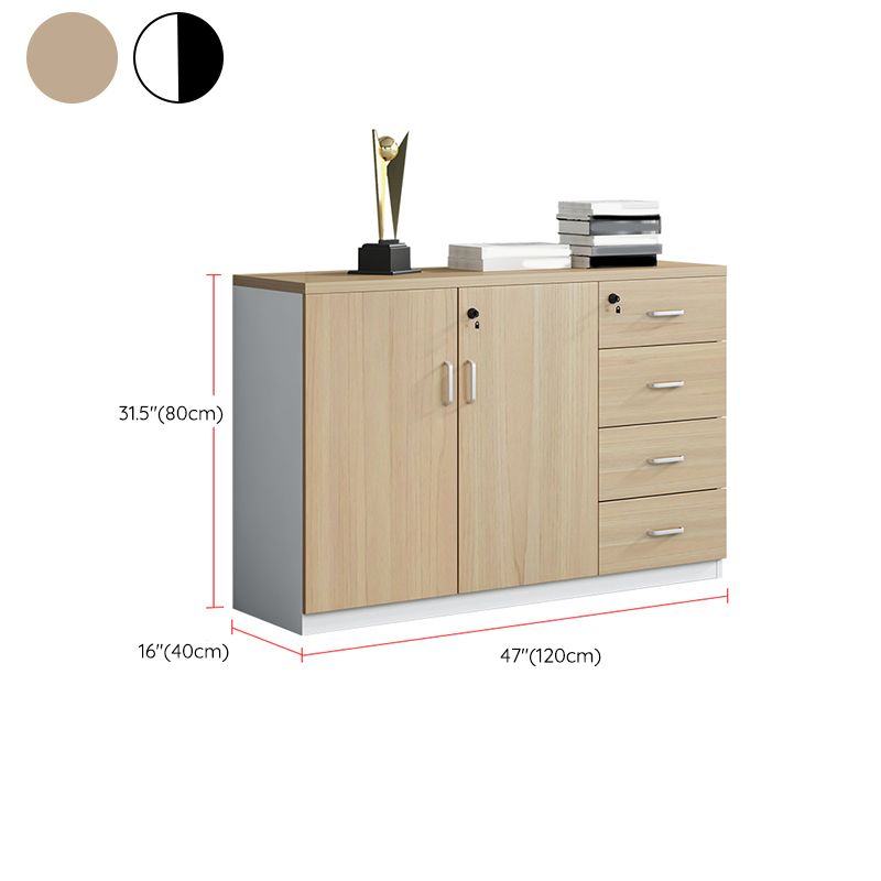 Nordic Style Filing Cabinet Wooden Frame Storage Lateral File Cabinet