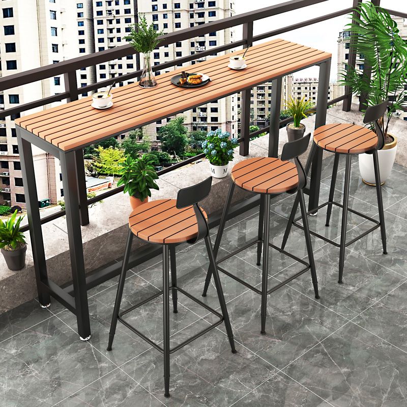 Manufactured Wood Bar Table Contemporary Patio Table with Water Resistant