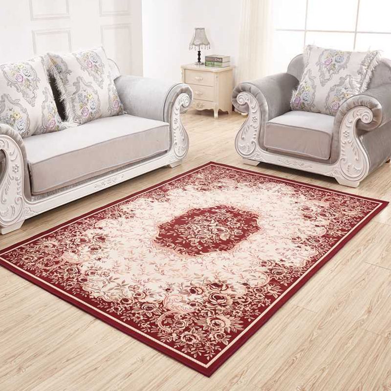 Shabby Chic Flower Rug Multi Colored Polypropylene Indoor Rug Easy Care Pet Friendly Area Carpet for Living Room