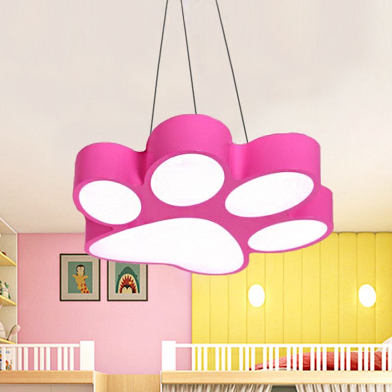 Doggy Paw Bathroom Pendant Lamp Acrylic Cartoon LED Hanging Light