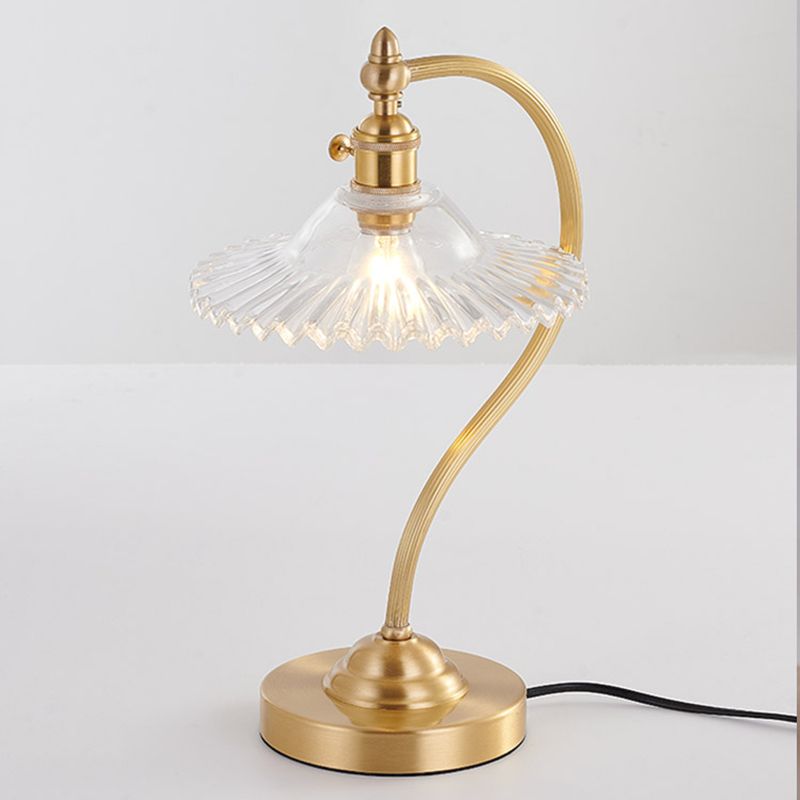 One Blub Contemporary Table Lamp Modern Style Glass Desk Lamp for Study Room Office