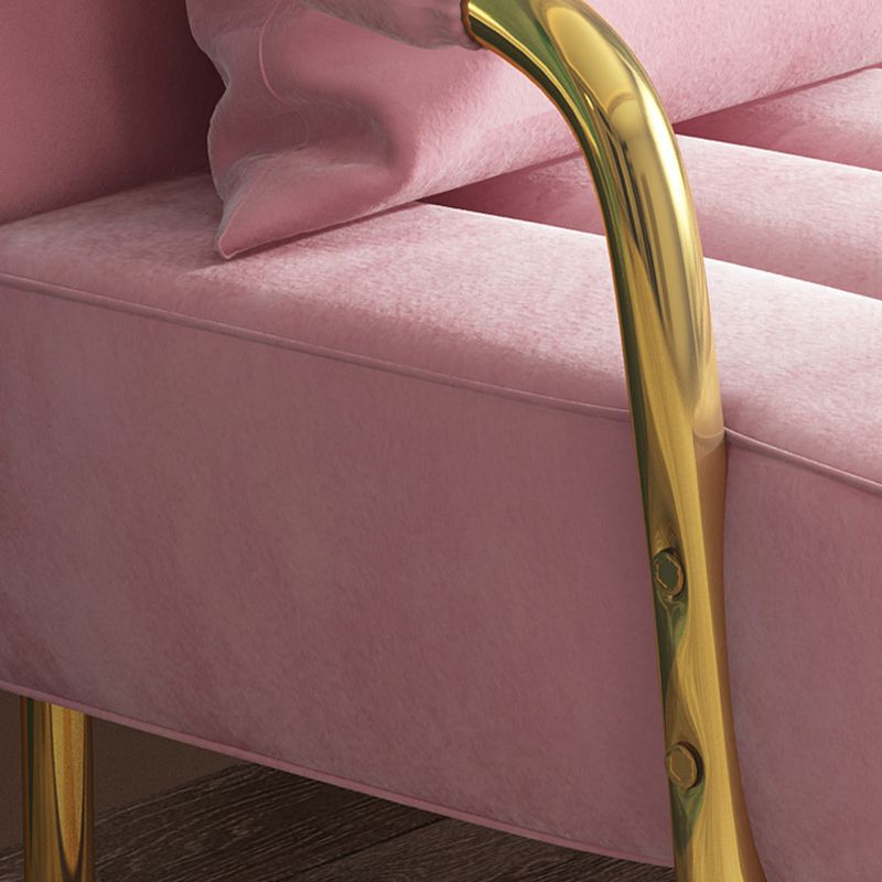 Sofa en velours arrière cousu de 28,35 "High Metal Brass Brass