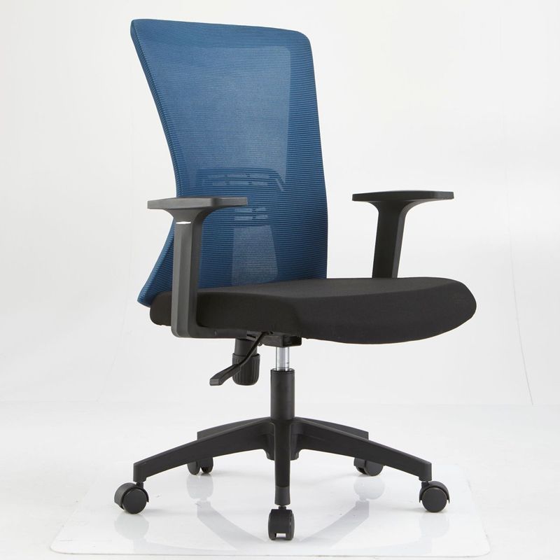 Fixed Arms Office Chair Microfiber Desk High Back Chair Wheels Ergonomic