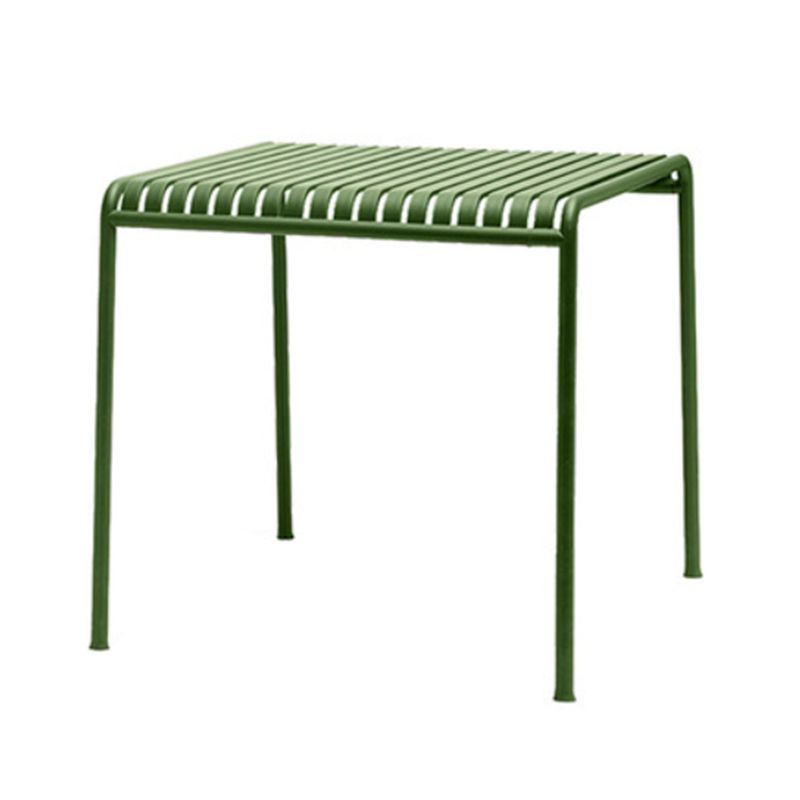 Contemporary Green Iron Patio Table Rectangle/Square Patio Table with 4 Legs