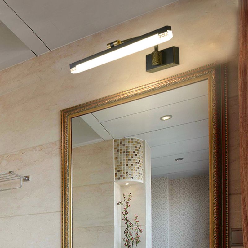 Luces de pared de baño de gabinete de espejo de estilo chino Tombre de metal negro LED Ambient Vanity Lighting