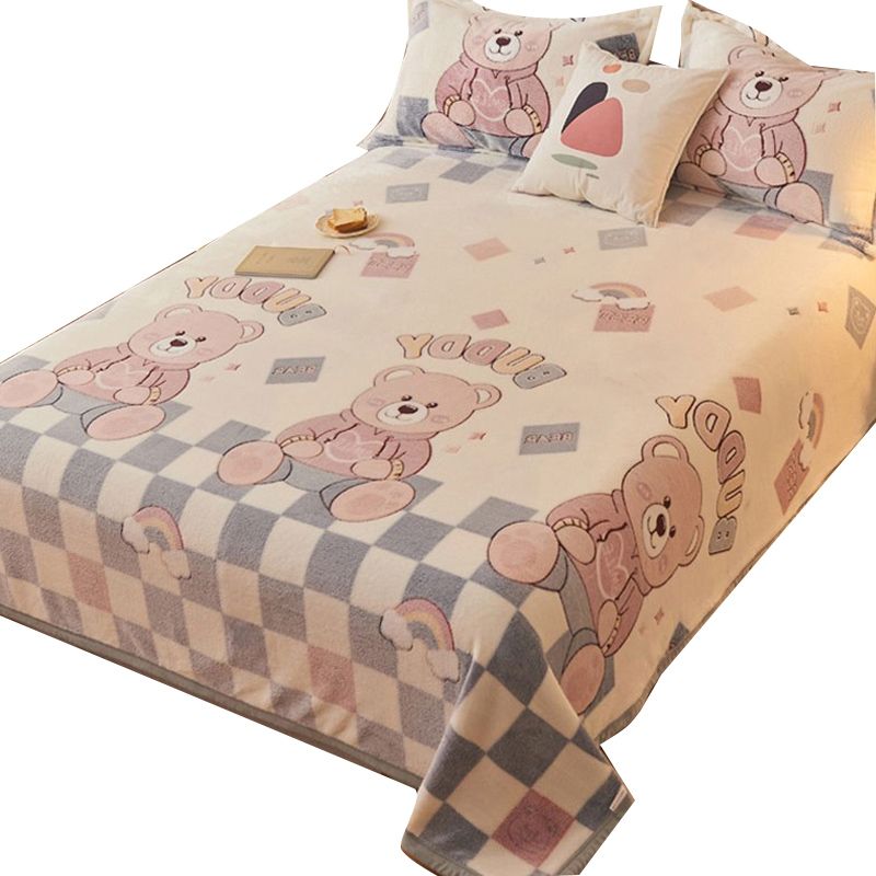 Modern Style Non-Pilling Sheet Cartoon Pattern Ultra-Soft Breathable Sheet