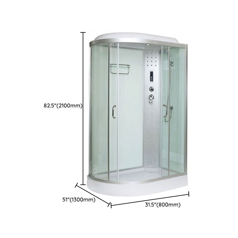 Tempered Glass Left Shower Stall Double Sliding Shower Stall