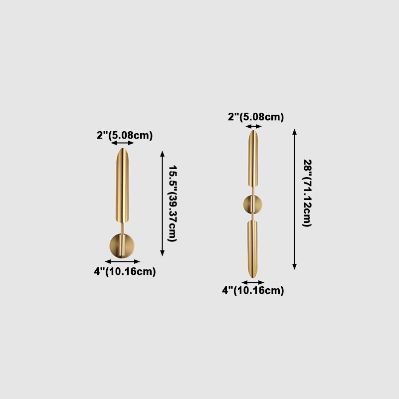 Lineal sombra de pared de pared de estilo moderno lámpara de montaje de pared de metal en oro