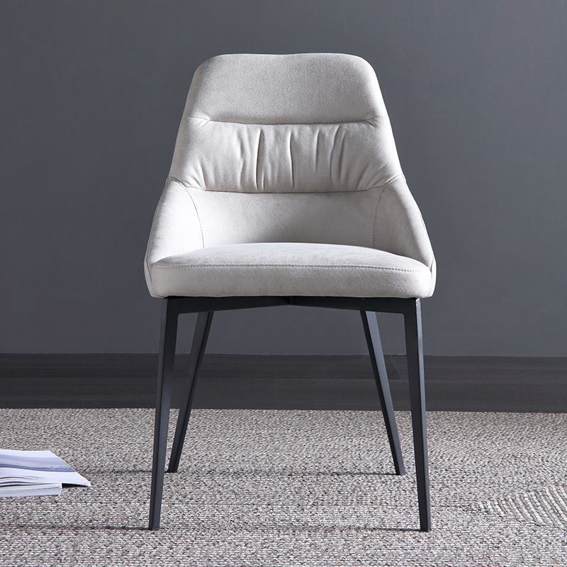 Minimalist Design Arm Solid Back Side Chairs  Upholstered Side Chair