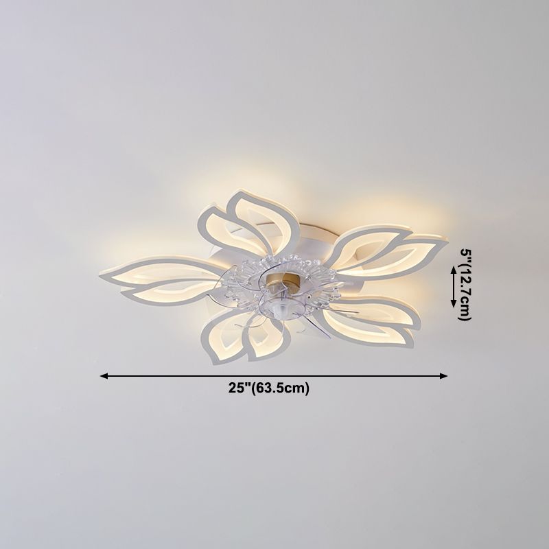 LED de la lampe à fans de plafond en métal nordique LED FLUX MONT LECHETURE DE PLACE AVEC LAME DE FAN ABS