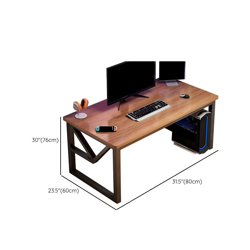 Modern Wood Computer Desk Cable Management Rectangular Office Desk