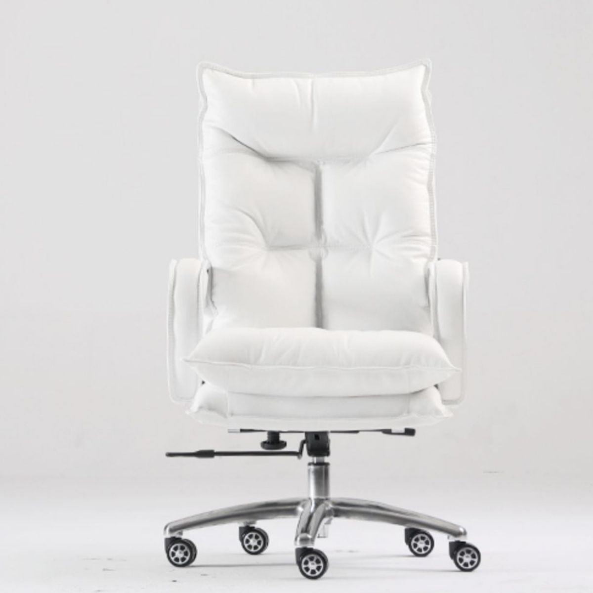 Silver Aluminium Modern Desk Chair with High Back Conference Chair