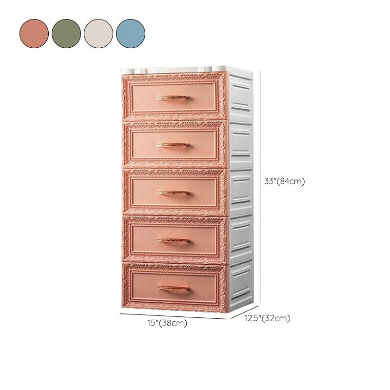 Scandinavian Plastic Kids Dressers Vertical Kids Furniture with Drawers