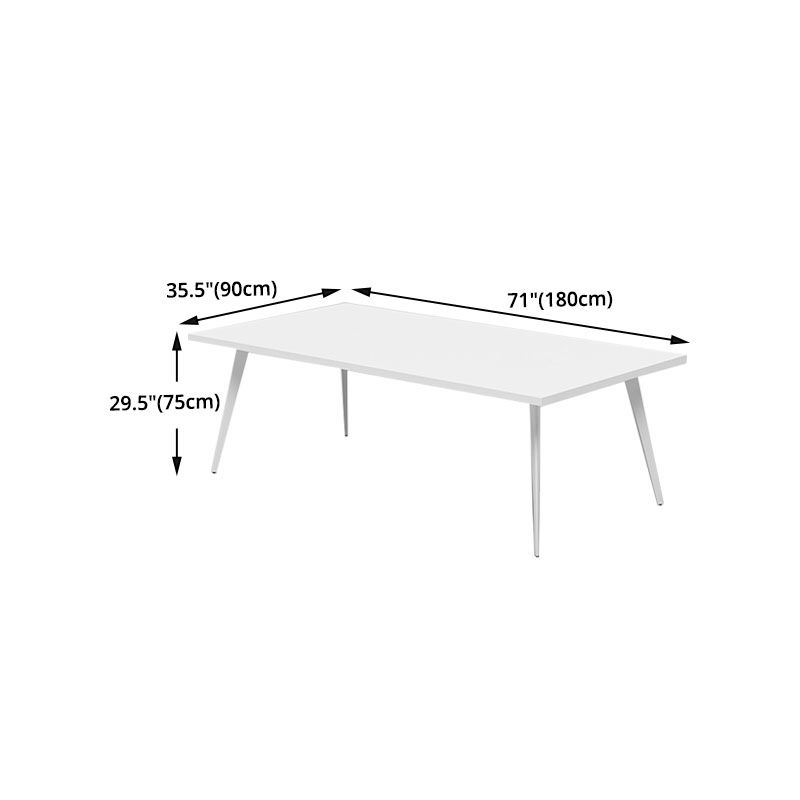 Contemporary Manufactured Wood Office Desk Rectangular Desk with Metal Legs