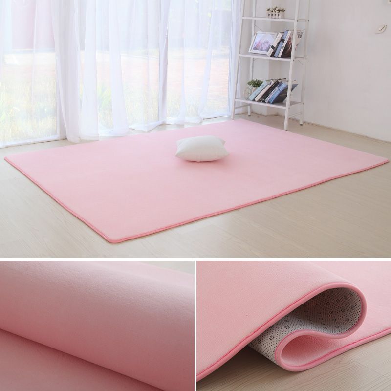 Casual Solid Color Rug Multi Colored Synthetics Area Carpet Anti-Slip Backing Pet Friendly Indoor Rug for Room