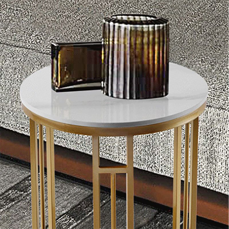 Open Storage Accent Table Nightstand Stone Nightstand for Bedroom