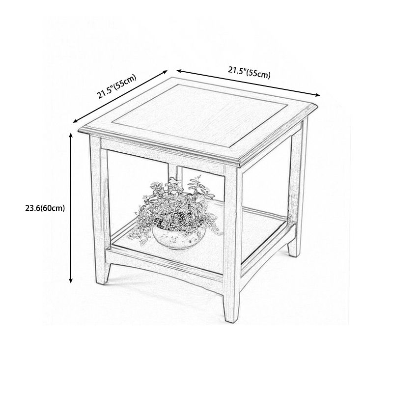 Traditional Ashwood Side End Table Lacquered Sofa End Table for Living Room