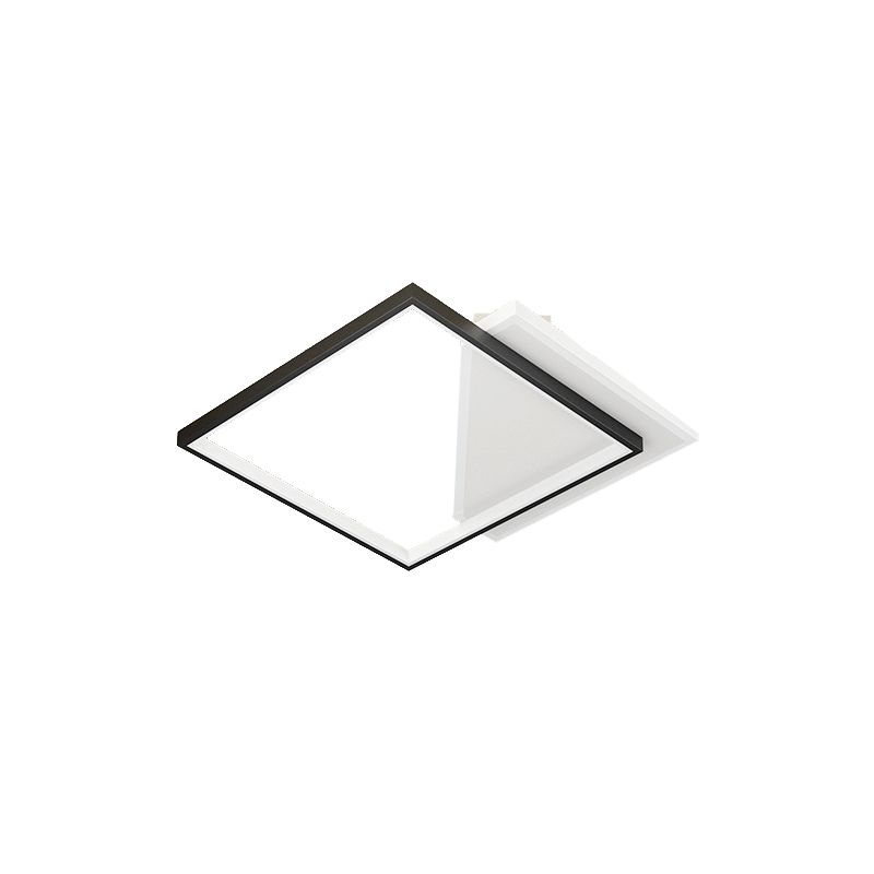 Acrylic 2-Light Ceiling Light in Modern Style Geometric Flush Mounted in Black and White