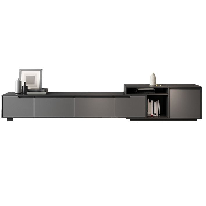 Gray TV Stand 71 / 92 - Inch Sliding Wood TV Console with Drawers