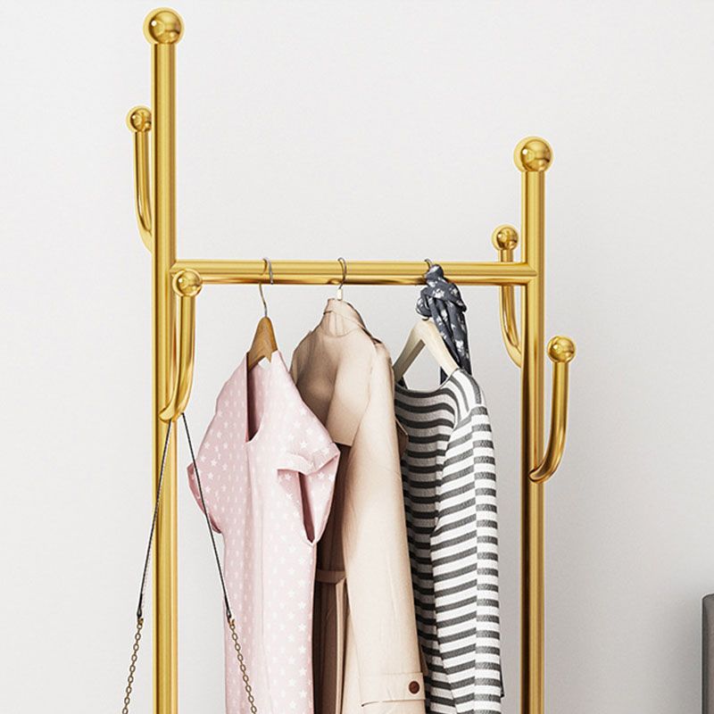 Contemporary Coat Rack Metal Coat Hooks Coat Hanger with Castors