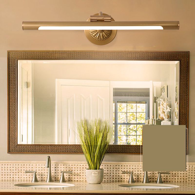 Luz de espejo de tiras de latón estilo americano impermeable 1 lámpara de pared ligera para el baño