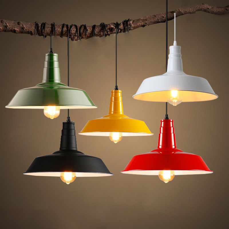 1-Light Hanging Barn Pendant Lighting Fixtures Industrial Metal Pendants for Dinning Room