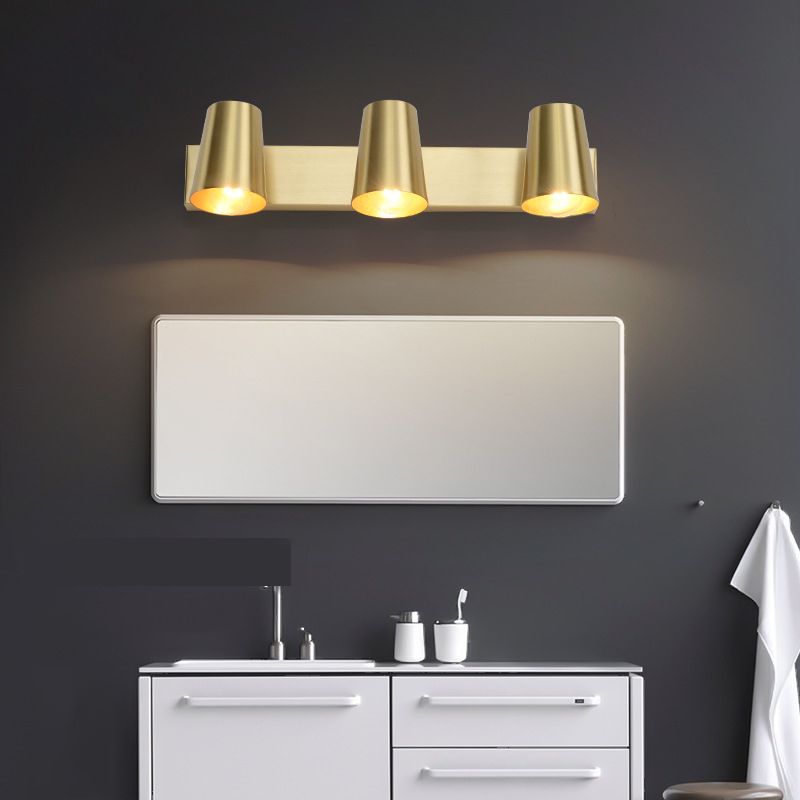 Postmodern Sconce Lights Golden Multi-Blub Metal Wall Mounted Lamps for Bathroom