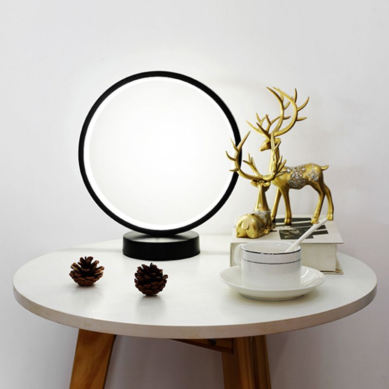 Circular LED Table Light Simple Decorative Metal Bedroom Nightstand Light