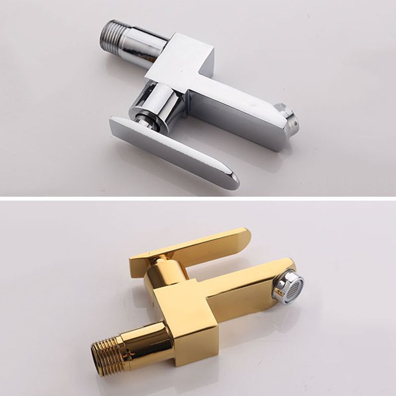 Contemporary Wall Mounted Bathroom Faucet Lever Handles Solid Brass Faucet