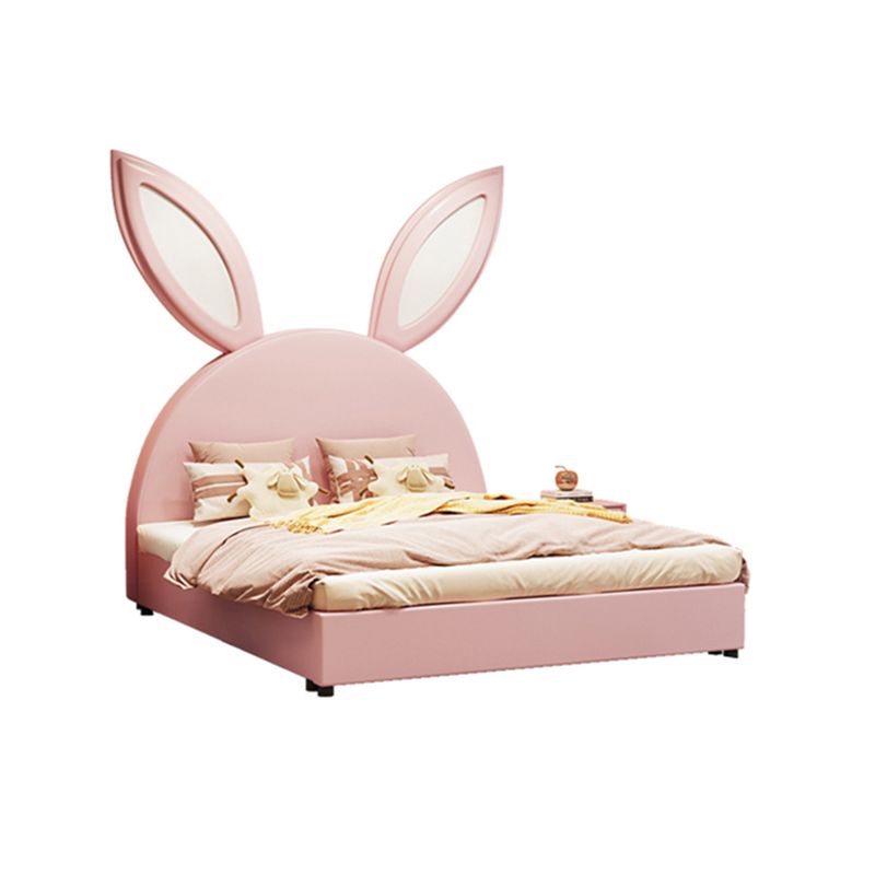 Contemporary Upholstered Panel Headboard Animals Storage Bed