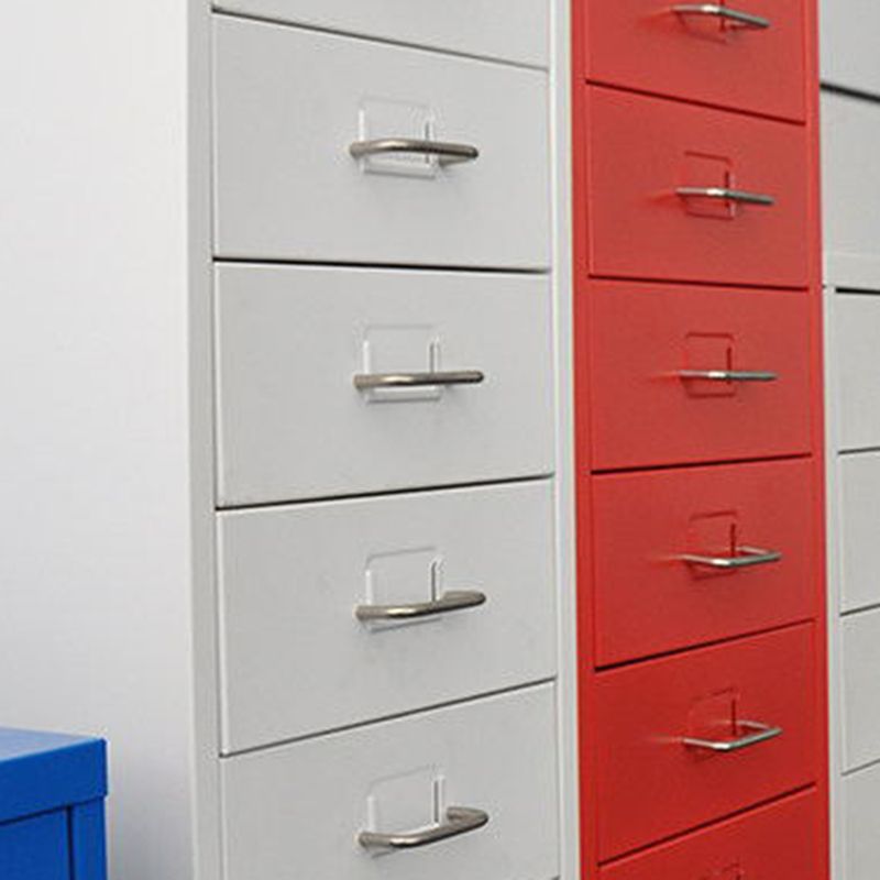 Traditional Cabinet Metal Vertical File with Drawers and Pedestal Cabinet