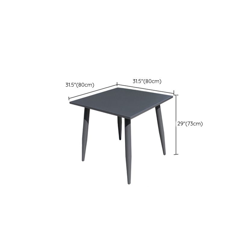 Contemporary Gray Dining Table Metal Bistro Table with Water Resistant