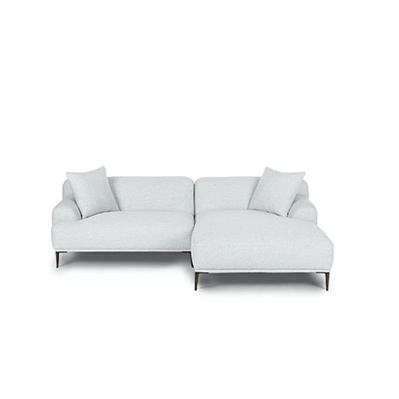 Modern Beige Sectional Sofa Scooped Arm Tight Back Sectional for Living Room