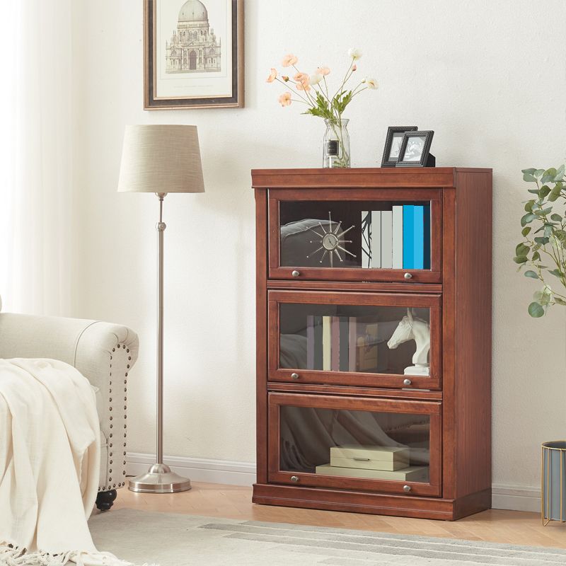 Wooden Closed Back Standard Bookcase Contemporary Cabinet Included Bookshelf