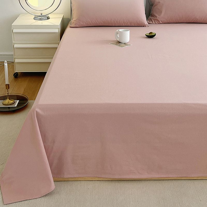 Pure Color Cotton Bed Sheet Breathable Twill Soft Fade Resistant