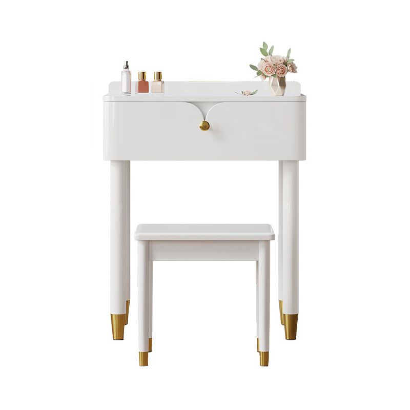 Modern Style Solid Wood Frame Vanity Table Metal Base Dressing Table