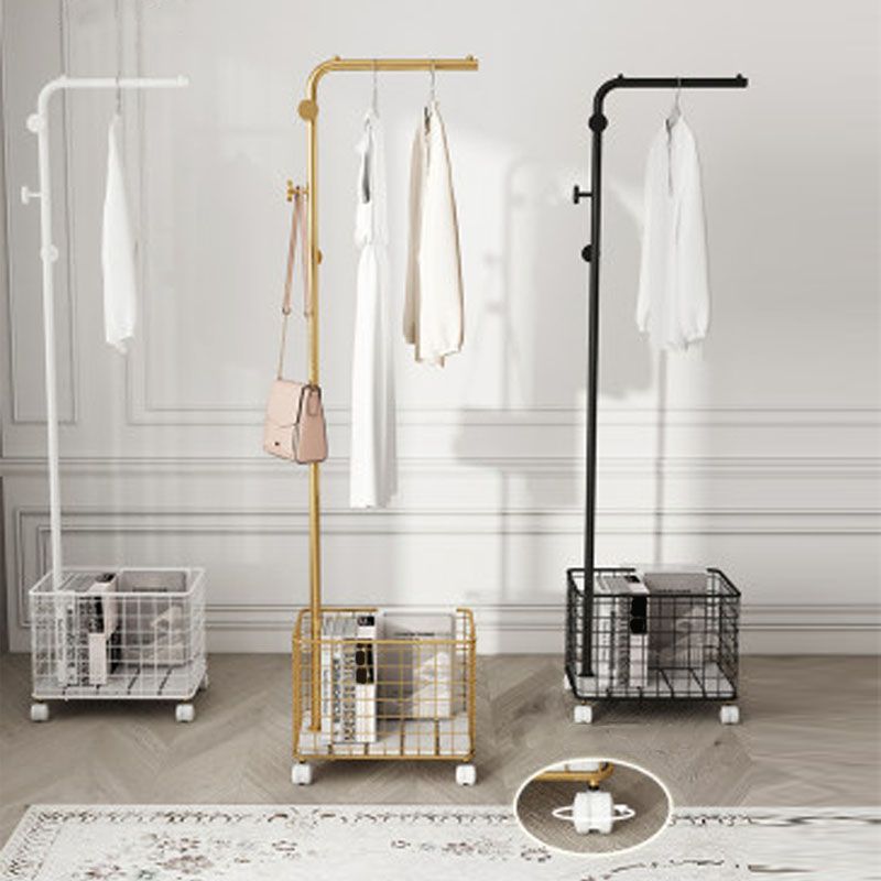 Glam Coat Rack Metal Hooks Shelving No Distressing Free Standing Entry Coat Hanger