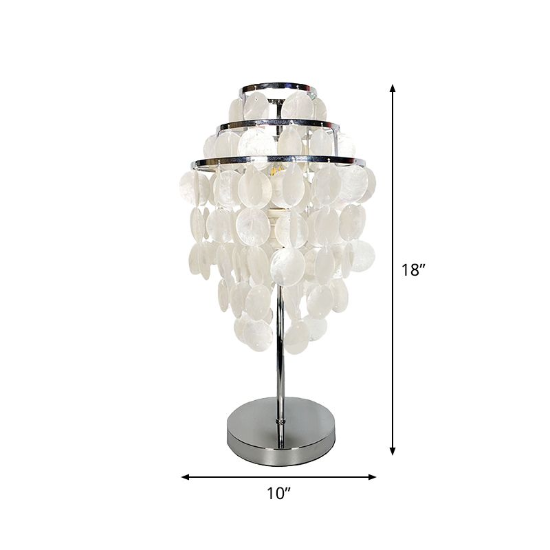 White Wind Chime Task Lighting Modernism Shell 1 Light Reading Book Light for Bedroom