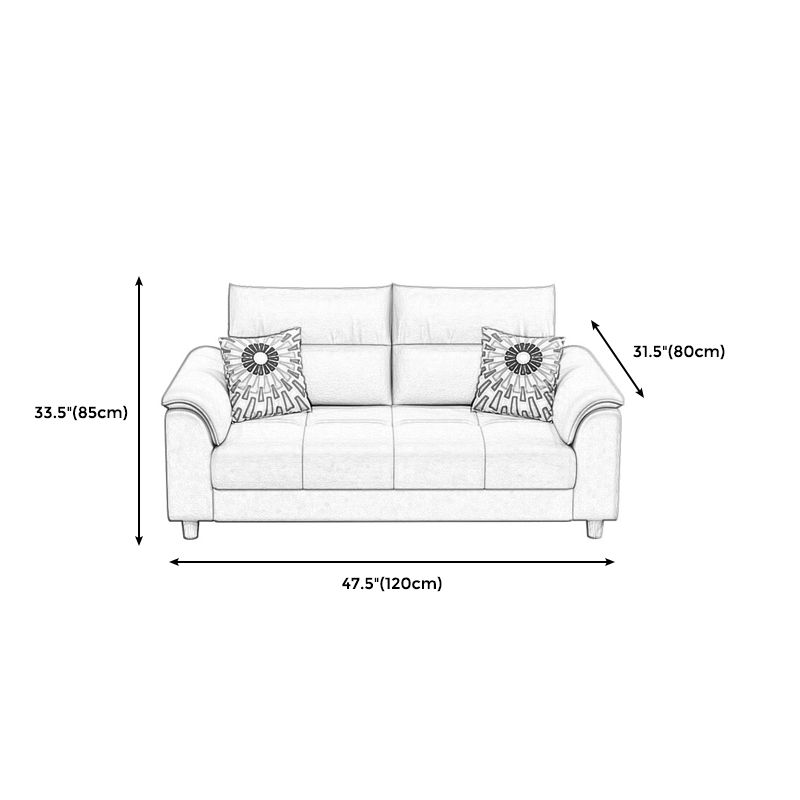 Beige Contemporary Biscuit Back Sofa 33.46"High Pillow Top Arm Sofa