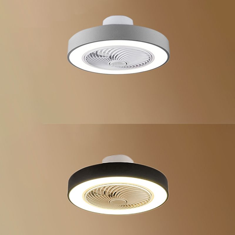 Acrylic Circular LED Ceiling Fans in Modern Style Iron Macaron Ceiling Fan Light for Interior Spaces