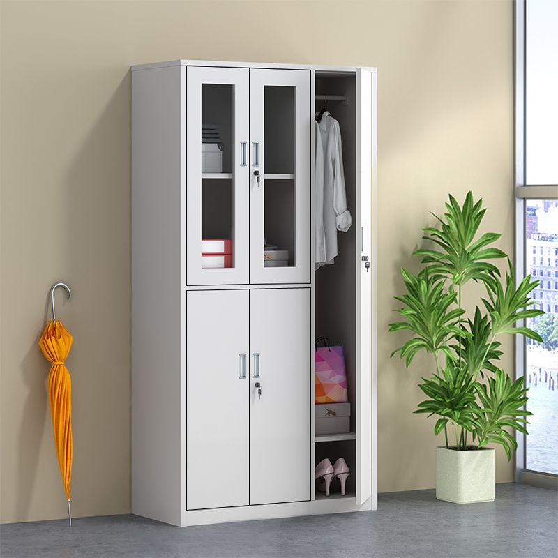 Modern & Contemporary Cabinet for Bathroom Grey Metal Storage Cabinet